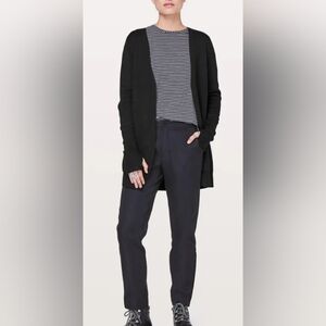 Black Lululemon City Street Open Cardigan Womens Size 8 Cashmere Blend Athletica